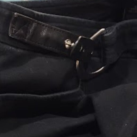 CHAPS BLACK DENIM PENCIL SKIRT SILVER BUCKLE FAUX BELT ACCENT 4 POCKET SIZE 8 - Picture 5 of 13